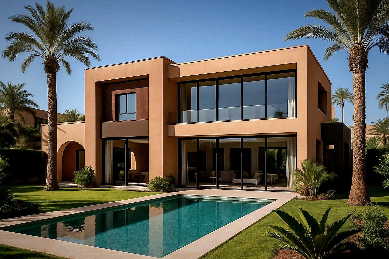 Moderne Luxusvilla mit Garten und Pool in Marrakesch